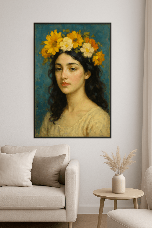 Portret w Kwiatowej Koronie - CasaNookDecor