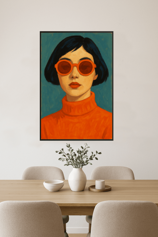 Portret w Pomarańczowym Swetrze - CasaNookDecor