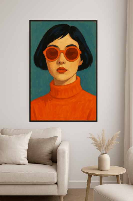Portret w Pomarańczowym Swetrze - CasaNookDecor