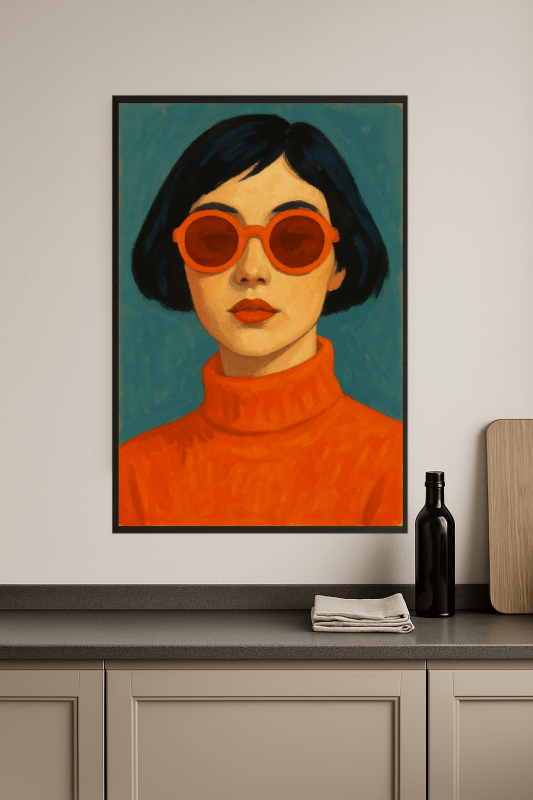 Portret w Pomarańczowym Swetrze - CasaNookDecor