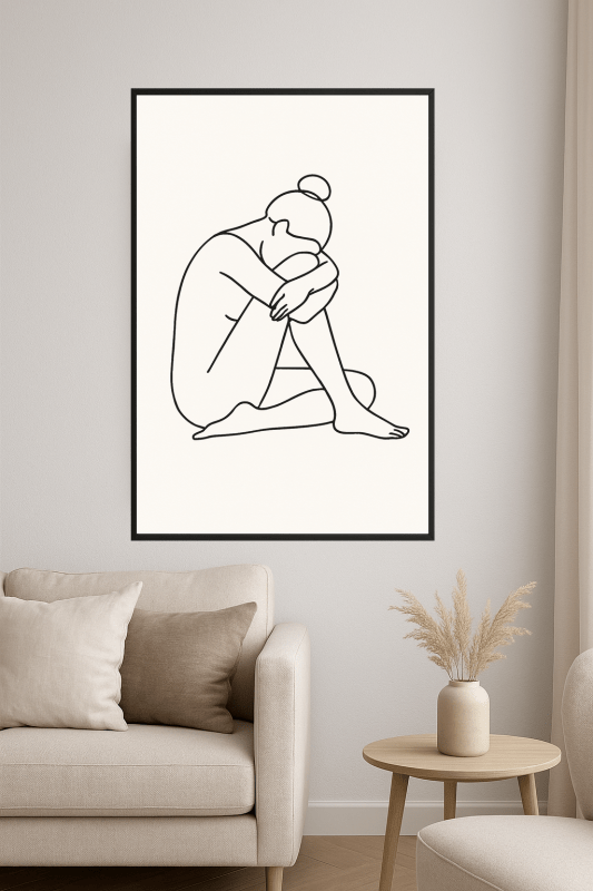 Postać Siedząca - Sztuka Linii - CasaNookDecor