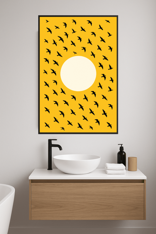 Ptaki Wokół Słońca - Druk Artystyczny - CasaNookDecor