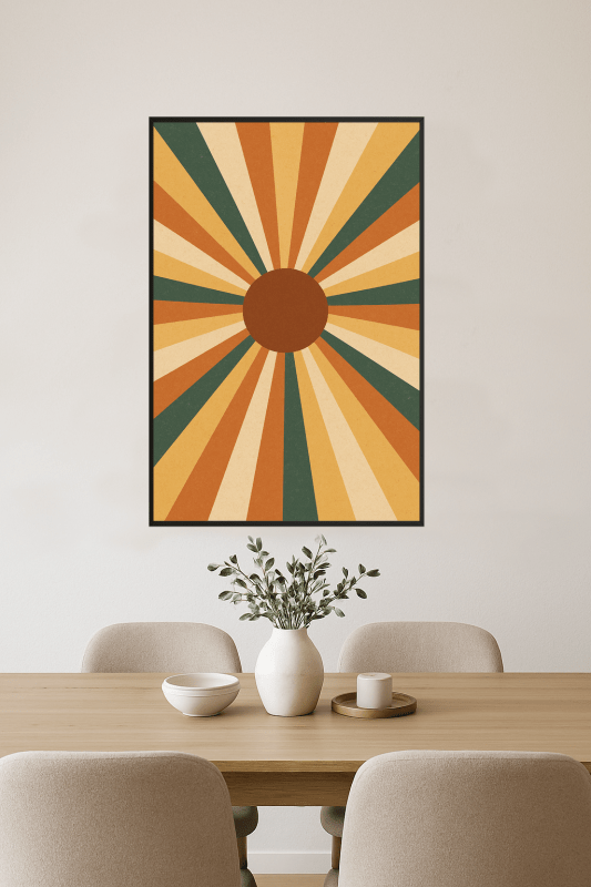 Retro Słoneczny Wybuch Plakat Artystyczny - CasaNookDecor