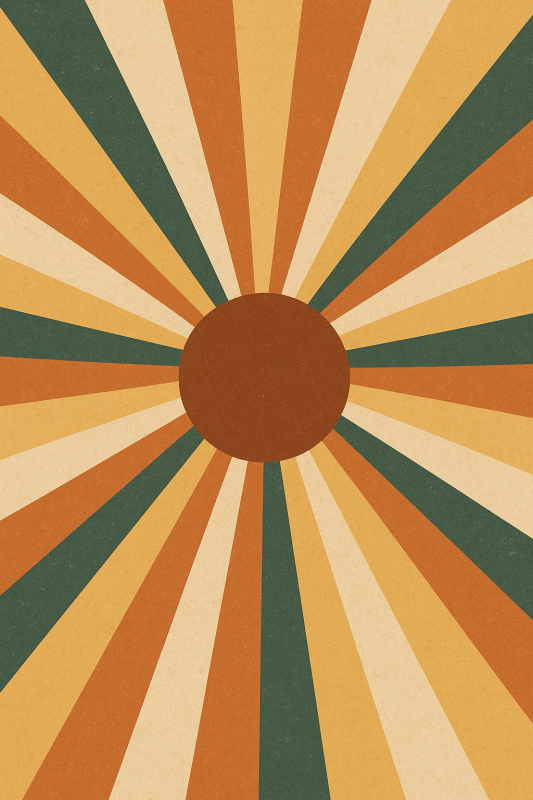 Retro Słoneczny Wybuch Plakat Artystyczny - CasaNookDecor