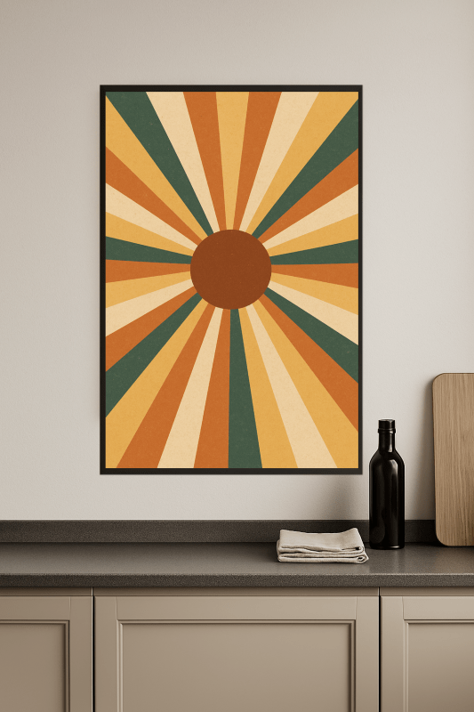 Retro Słoneczny Wybuch Plakat Artystyczny - CasaNookDecor