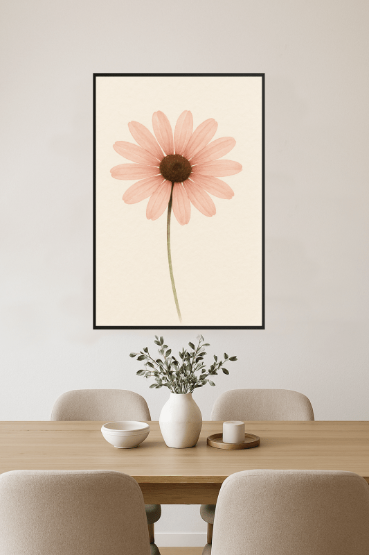 Różowy Druk Sztuki Kwiatowej - CasaNookDecor