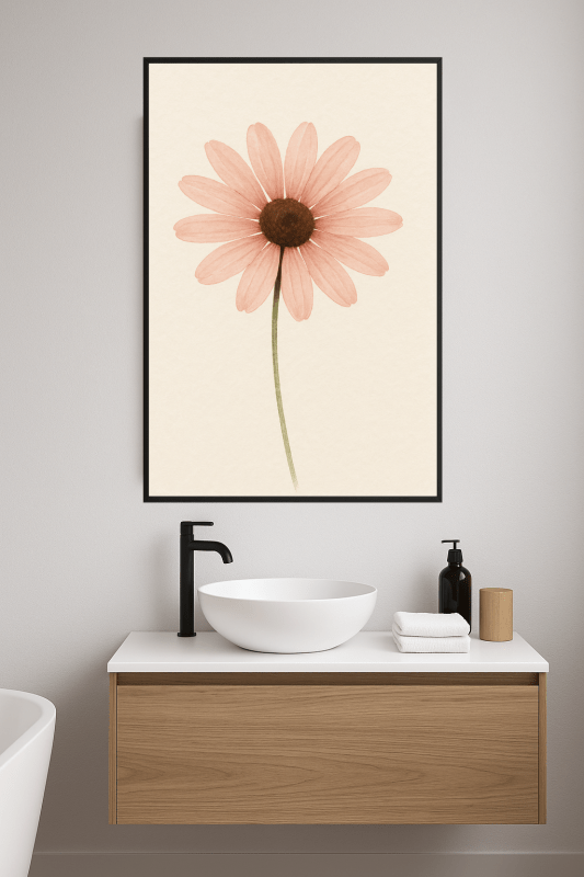 Różowy Druk Sztuki Kwiatowej - CasaNookDecor