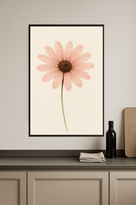 Różowy Druk Sztuki Kwiatowej - CasaNookDecor