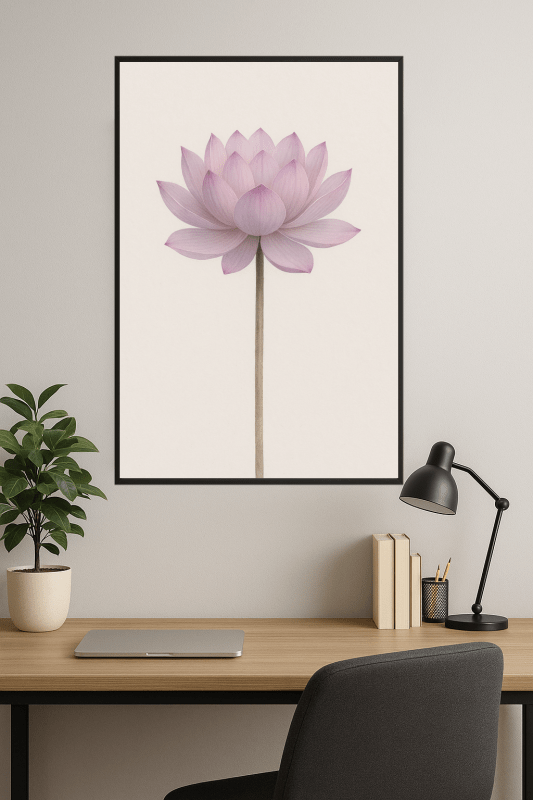Różowy Kwiat Lotosu - Grafika Artystyczna - CasaNookDecor