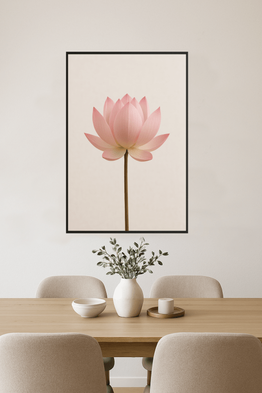 Różowy Kwiat Lotosu - Grafika Artystyczna - CasaNookDecor