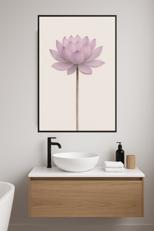 Różowy Kwiat Lotosu - Grafika Artystyczna - CasaNookDecor