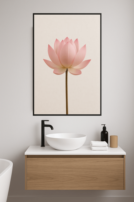 Różowy Kwiat Lotosu - Grafika Artystyczna - CasaNookDecor