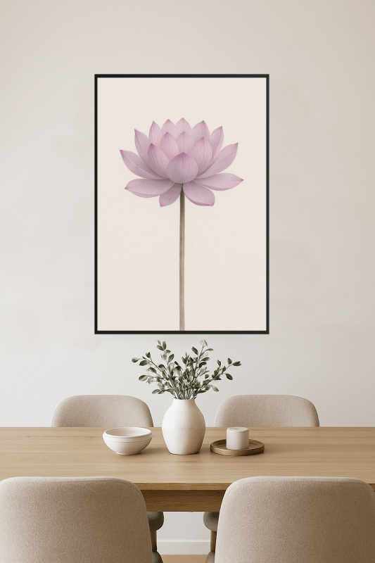 Różowy Kwiat Lotosu - Grafika Artystyczna - CasaNookDecor
