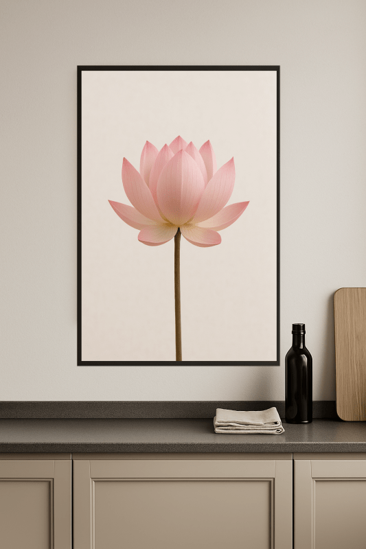 Różowy Kwiat Lotosu - Grafika Artystyczna - CasaNookDecor