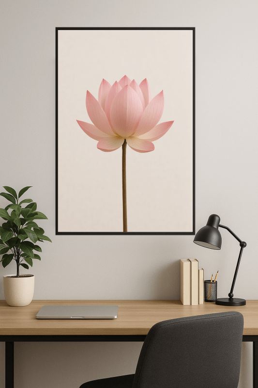 Różowy Kwiat Lotosu - Grafika Artystyczna - CasaNookDecor