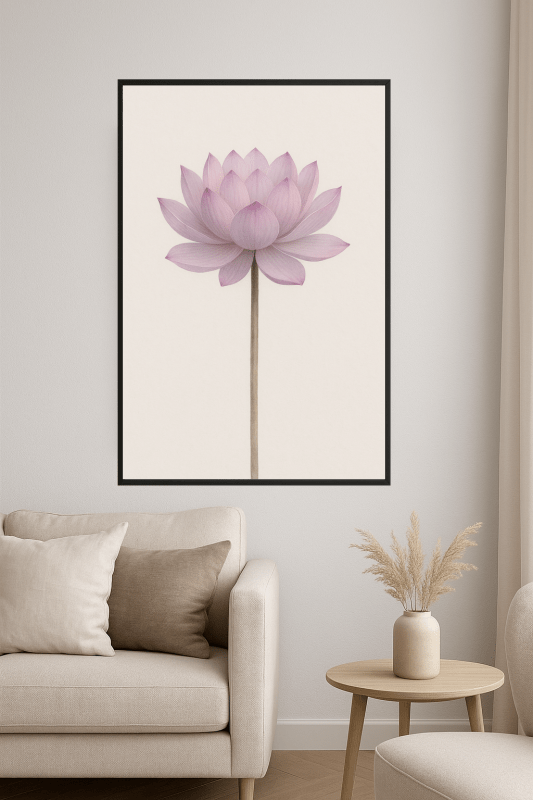 Różowy Kwiat Lotosu - Grafika Artystyczna - CasaNookDecor