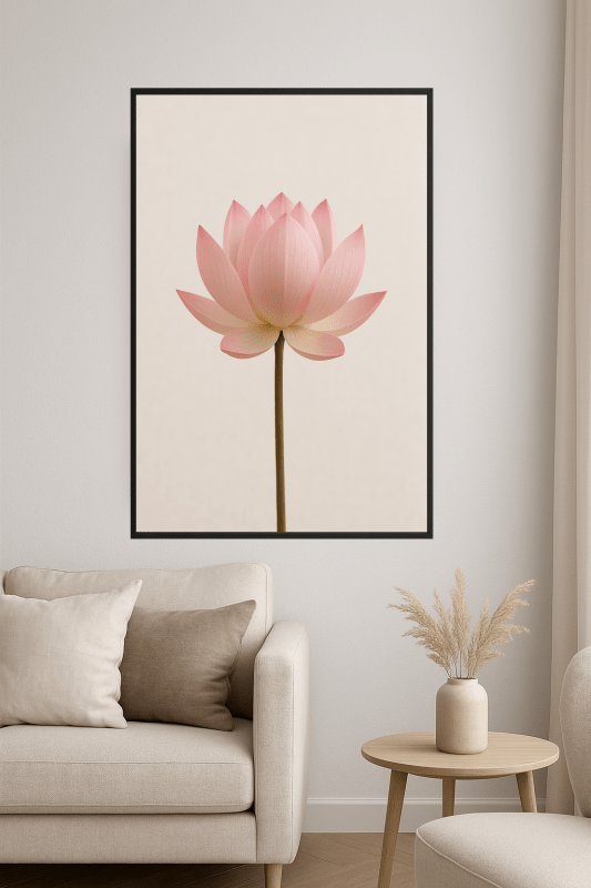 Różowy Kwiat Lotosu - Grafika Artystyczna - CasaNookDecor