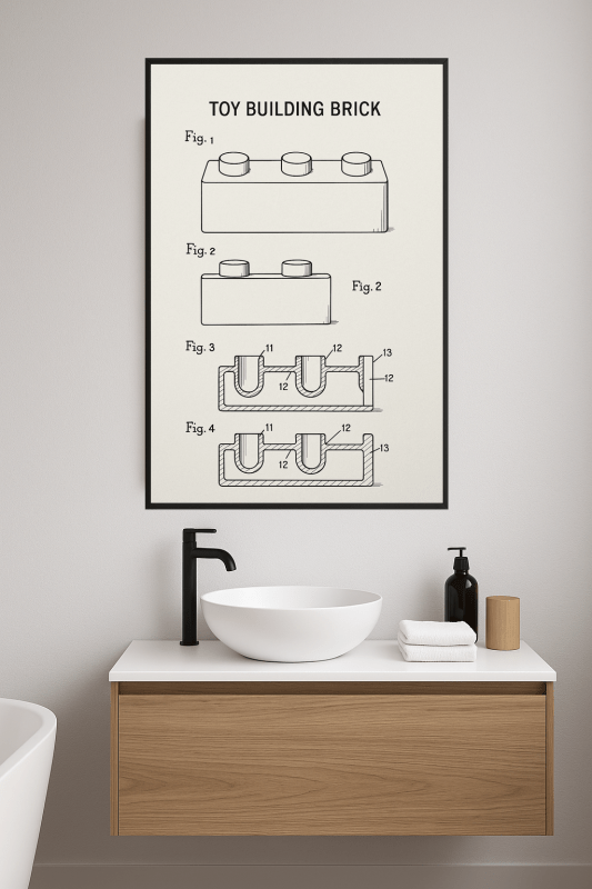 Rysunek Patentowy Klocków Budowlanych - CasaNookDecor