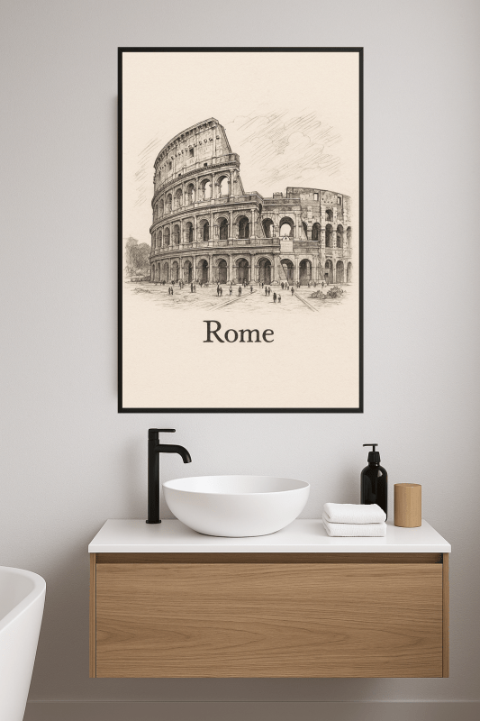 Rysunek Szkicowy Koloseum w Druku - CasaNookDecor