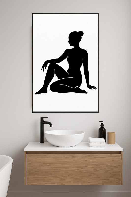 Siedząca Sylwetka Kobiety - Sztuka - CasaNookDecor