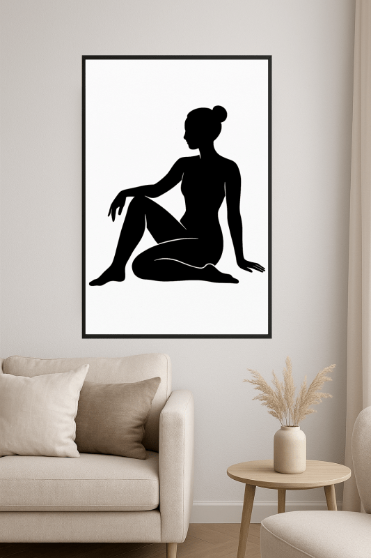 Siedząca Sylwetka Kobiety - Sztuka - CasaNookDecor