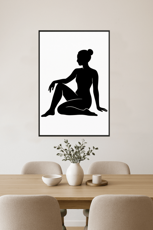 Siedząca Sylwetka Kobiety - Sztuka - CasaNookDecor