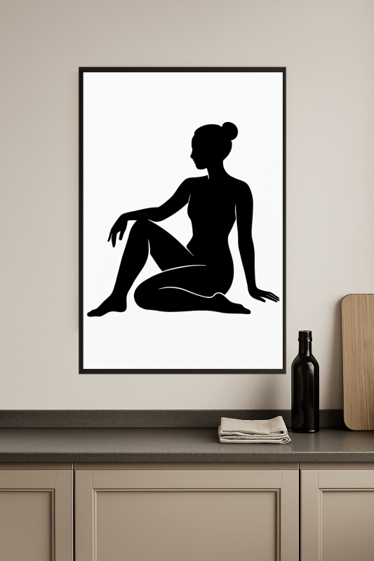 Siedząca Sylwetka Kobiety - Sztuka - CasaNookDecor
