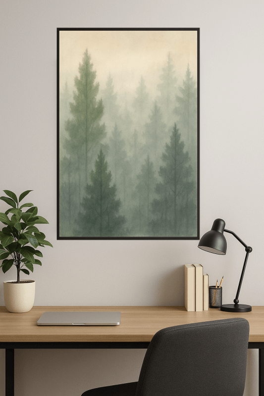 Sielankowy Krajobraz Leśny w Sztuce - CasaNookDecor