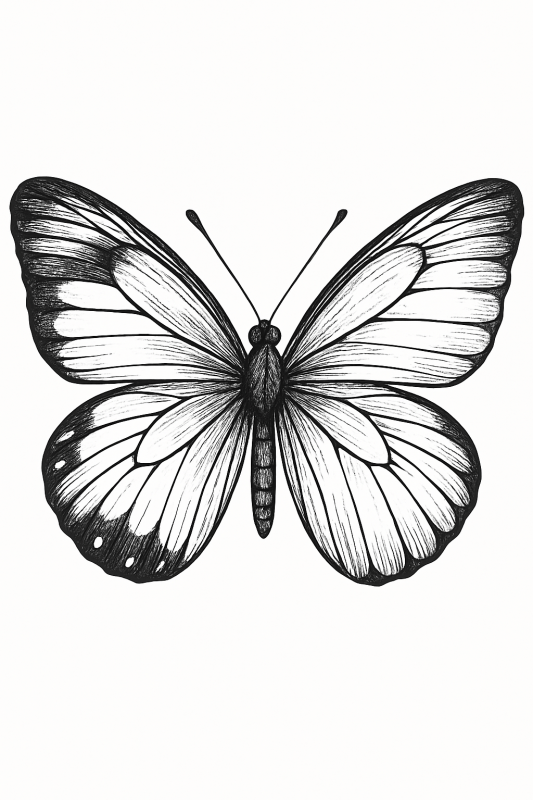 Skomplikowana Ilustracja Motyla - CasaNookDecor