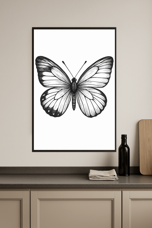 Skomplikowana Ilustracja Motyla - CasaNookDecor