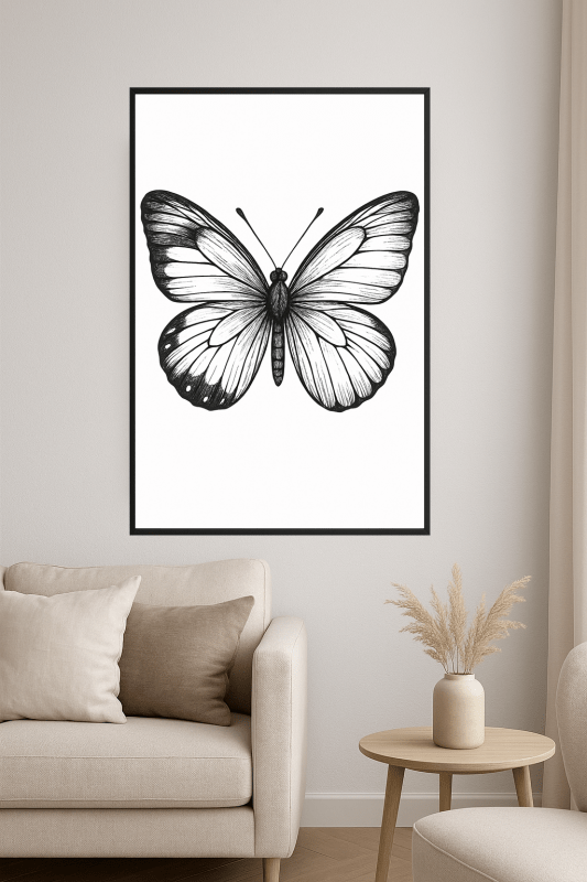 Skomplikowana Ilustracja Motyla - CasaNookDecor