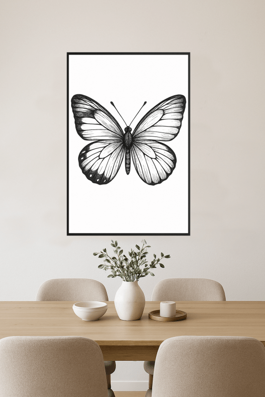 Skomplikowana Ilustracja Motyla - CasaNookDecor