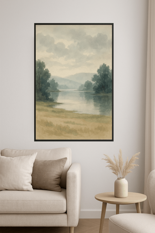 Spokojny Krajobraz Akwarelowy - CasaNookDecor