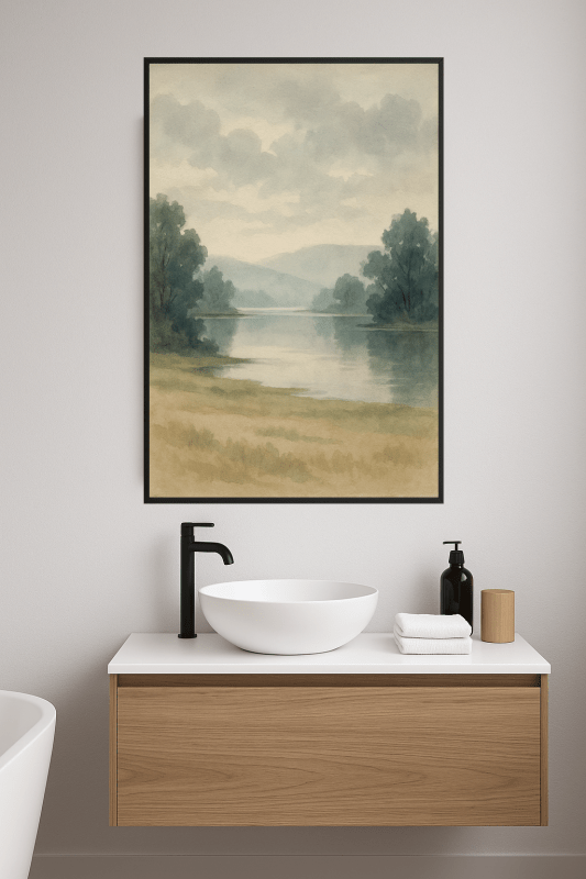 Spokojny Krajobraz Akwarelowy - CasaNookDecor