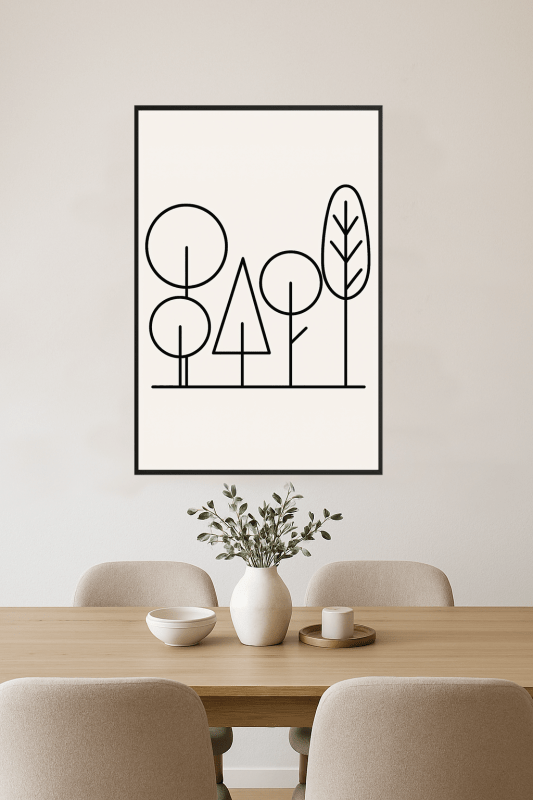 Stylizowana Sztuka Linii Drzew - CasaNookDecor