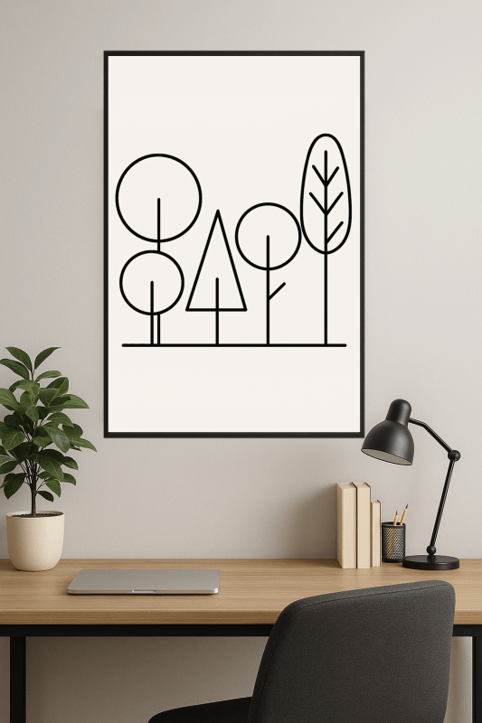 Stylizowana Sztuka Linii Drzew - CasaNookDecor