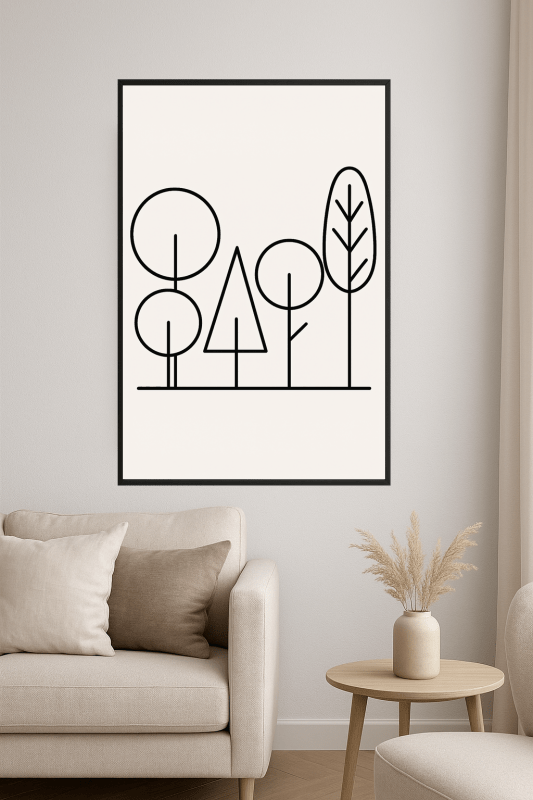 Stylizowana Sztuka Linii Drzew - CasaNookDecor