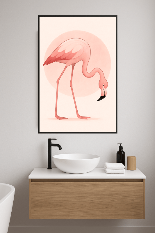 Stylizowana Sztuka Różowego Flaminga - CasaNookDecor