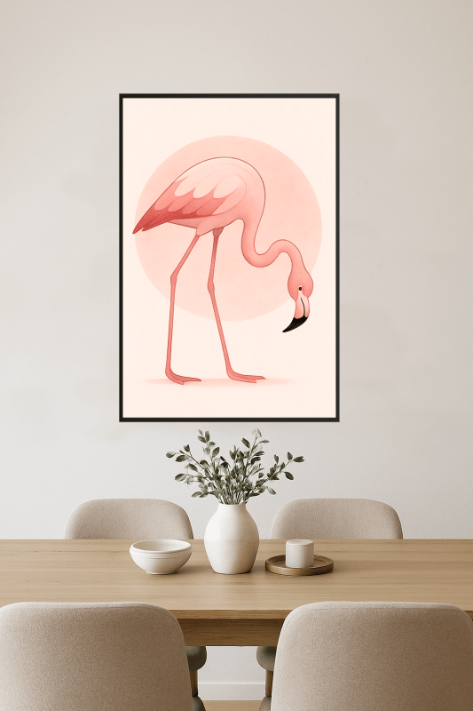 Stylizowana Sztuka Różowego Flaminga - CasaNookDecor