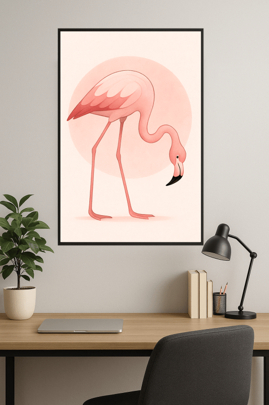 Stylizowana Sztuka Różowego Flaminga - CasaNookDecor