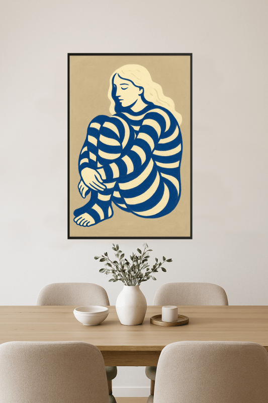 Stylizowany Druk Sztuki Postaci Siedzącej - CasaNookDecor
