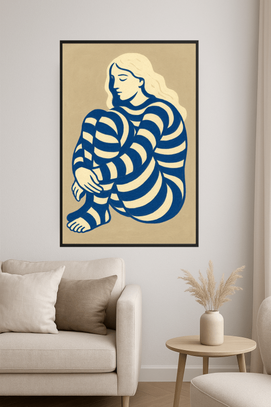 Stylizowany Druk Sztuki Postaci Siedzącej - CasaNookDecor