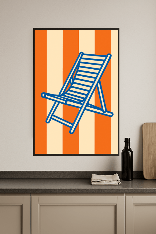 Stylizowany Plakat Siedzenia na Leżaku - CasaNookDecor