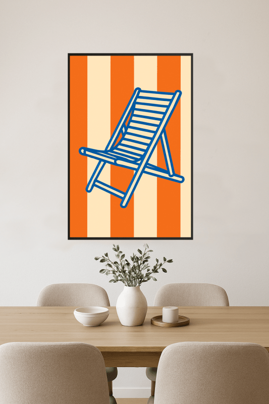 Stylizowany Plakat Siedzenia na Leżaku - CasaNookDecor