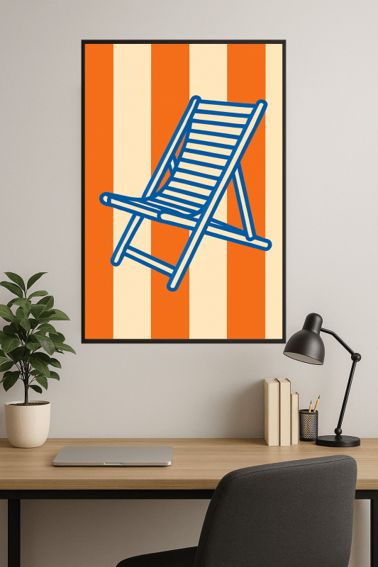 Stylizowany Plakat Siedzenia na Leżaku - CasaNookDecor