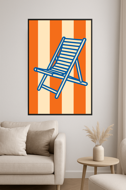 Stylizowany Plakat Siedzenia na Leżaku - CasaNookDecor