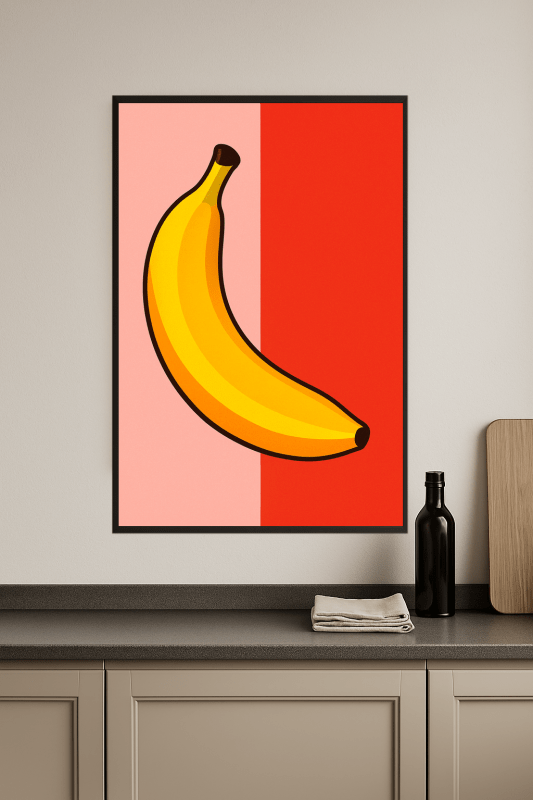 Stylizowany Plakat Sztuki z Bananem - CasaNookDecor