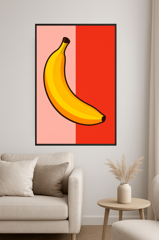 Stylizowany Plakat Sztuki z Bananem - CasaNookDecor
