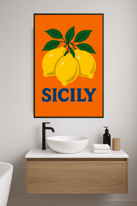 Sycylijska Grafika Cytryny - CasaNookDecor