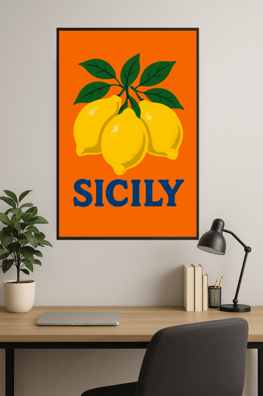 Sycylijska Grafika Cytryny - CasaNookDecor